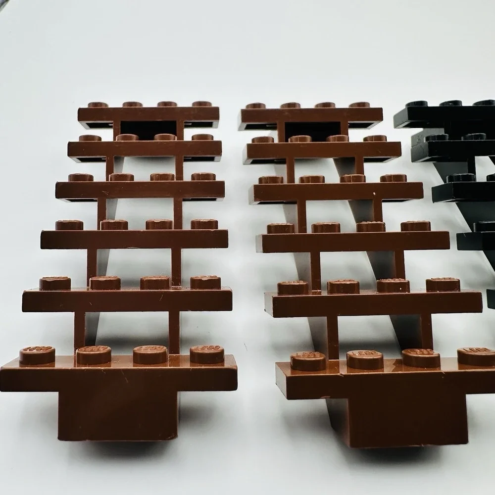 Lego Lot of 2 Brown & 2 Black Steps Stairs 30134 7x4x6 Straight Open Pre-owned‎